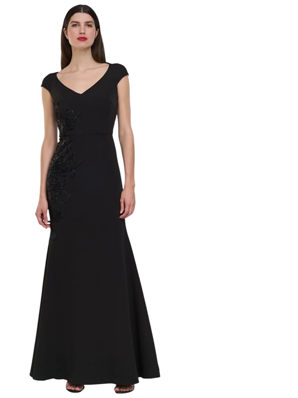 JS Collection Larisa Soutache Mermaid Gown in Black Size 16
